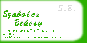 szabolcs bekesy business card